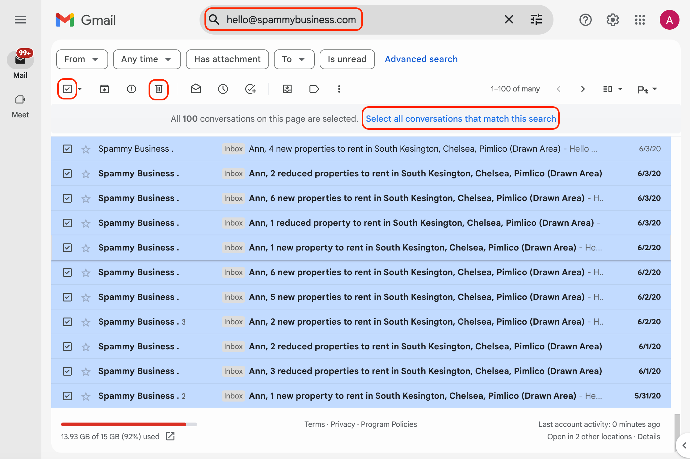 Mass Delete Messages and Clear Gmail Storage with GoodByEmail