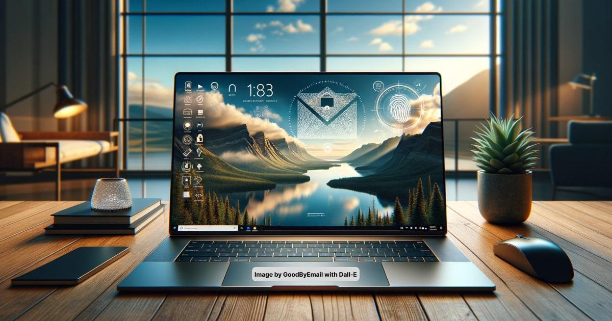 An overflowing email inbox surrounded by security shields and locks, with lurking shadows representing potential data threats. A beacon of light highlights a privacy-focused tool amidst the chaos, symbolizing protection and safety in digital communication.