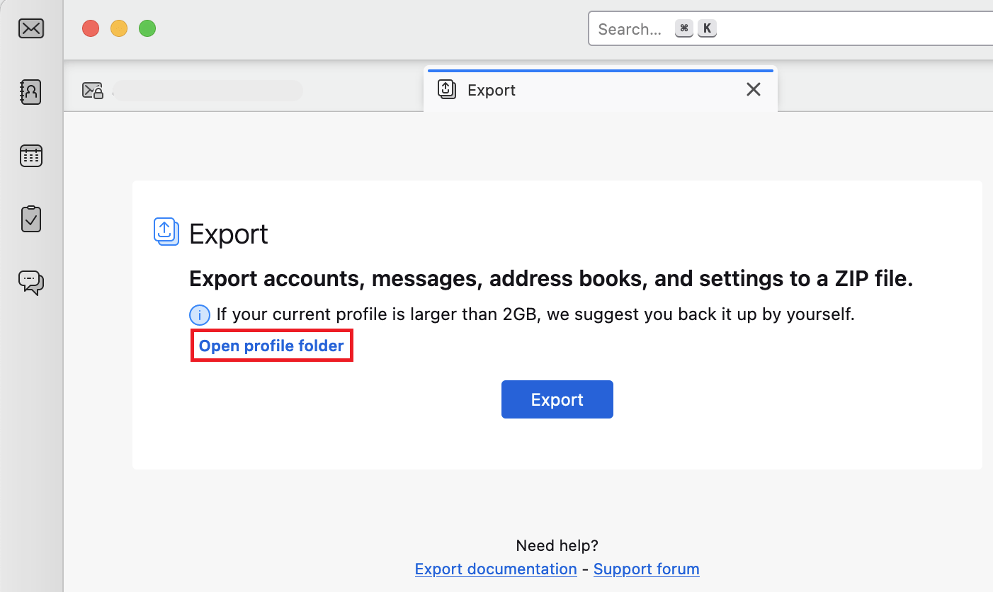 Thunderbird Settings Menu Burger Icon